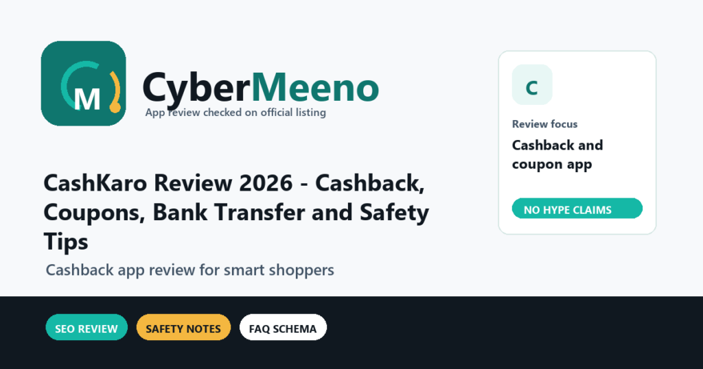 CyberMeeno featured image for CashKaro review in 2026