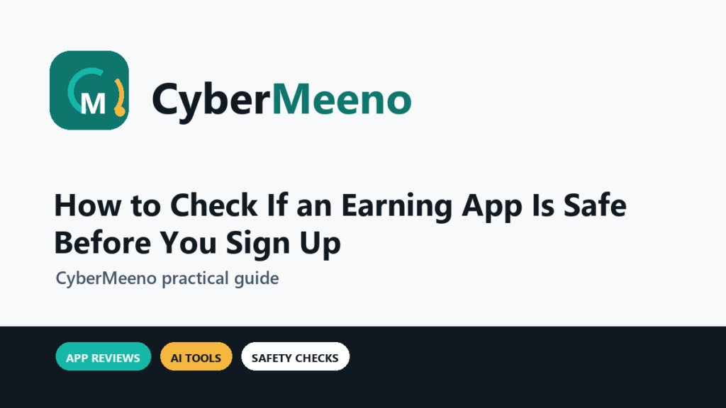 CyberMeeno featured image for How to Check If an Earning App Is Safe Before You Sign Up